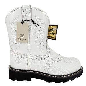 Ariat Fatbaby Women's Gembaby White Snake Emboss Wester Boots Size 8.5B NWOB